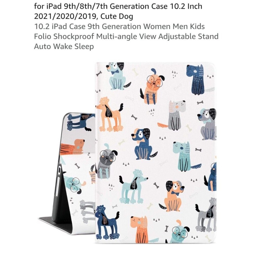 Folding Folio Case for Apple iPad 2/3/4 9.7" Dog Print Stand Magnetic X002KJFMSD